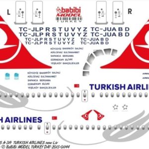 1/200 Thy Airbus A319 Dekal Çıkartma, Babibi DAT01145