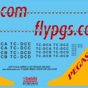 1/144 Pegasus Airbus A320 Dekal Çıkartma, Babibi DAT01148