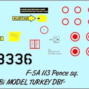 1/72 F-5 A Pençe Filo Dekal Çıkartma, Babibi DBT01003
