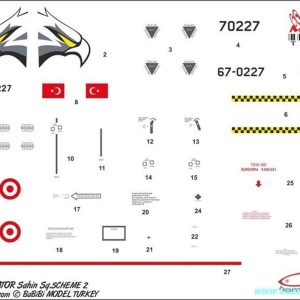1/72 F-4 Şahin Son 72 Dekal Çıkartma, Babibi DBT01116