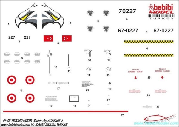 1/32 F-4 Şahin Son Dekal Çıkartma, Babibi DBT01118