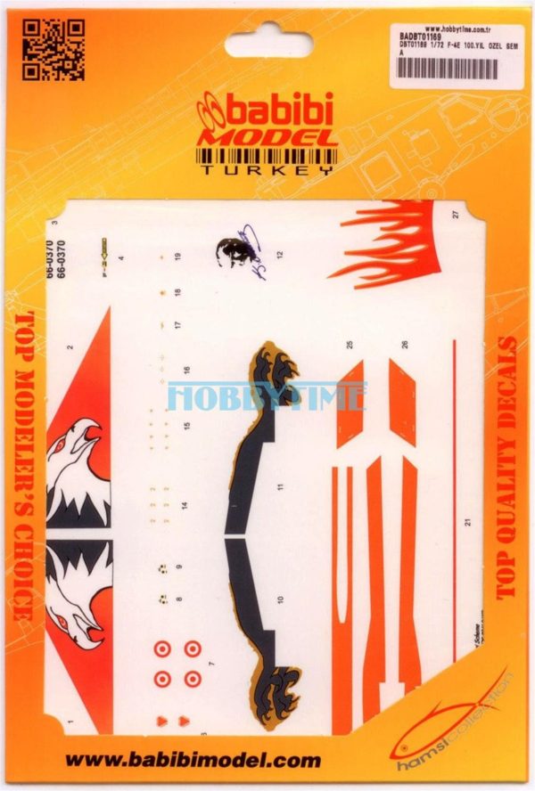 1/72 F-4E 100.Yıl Özel Dekal Çıkartma, Babibi DBT01169