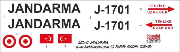1/35 MİL-17 Jandarma Dekal Çıkartma, Babibi DBT01228