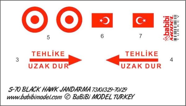 1/144 S-70 Jandarma 701329 Dekal Çıkartma, Babibi DBT01233