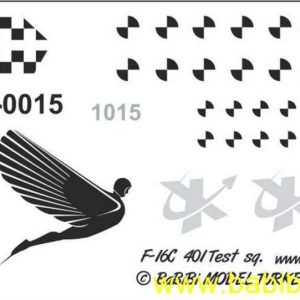 1/48 F-16-C 401.Test Filo Dekal Çıkartma, Babibi DBT01315