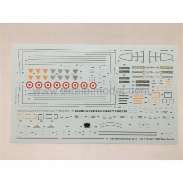 1/72 F-16 Türk Hava Kuvvetleri 30-40-50-50M-50+ Dekal Çıkartma, Babibi DDT01016
