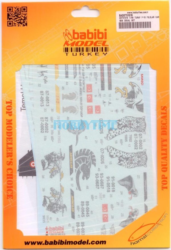 1/48 Turaf F-16 Filolar Karışık Dekal Çıkartma, Babibi DDT01019