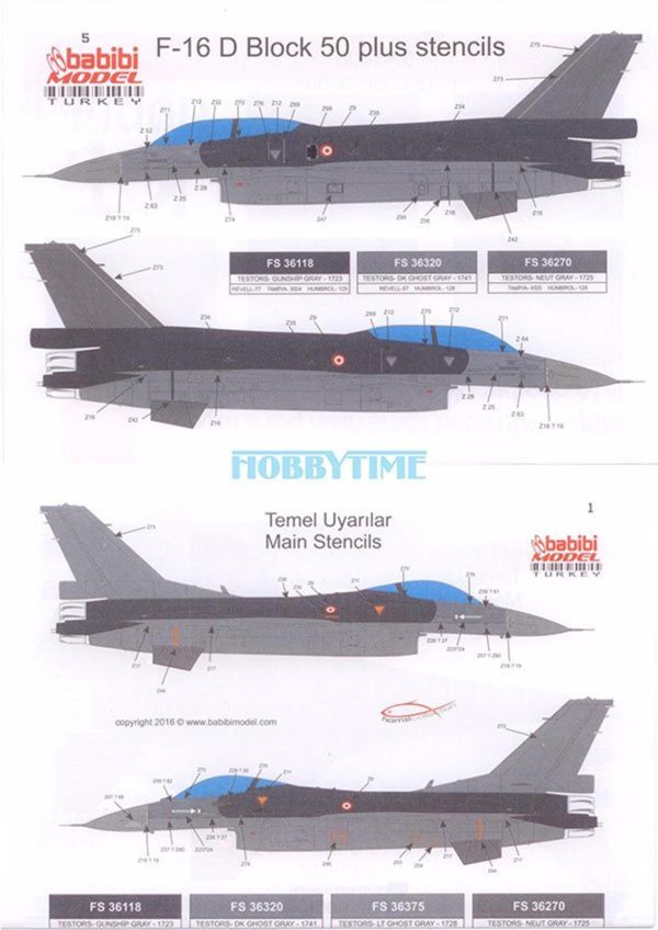 1/48 Turaf F-16 Filolar Karışık Dekal Çıkartma, Babibi DDT01019 - Görsel 3
