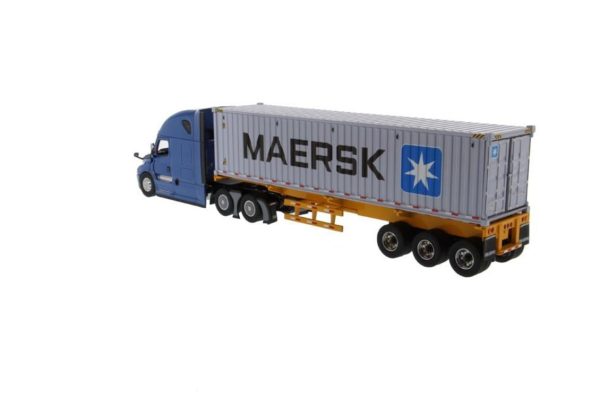 1/50 Freightliner New Cascadia Kabinli Çekici Dorse ve 40 lık Konteyner Kapıları Açılır Mavi-Sa, Diecast Masters 71048 - Görsel 4