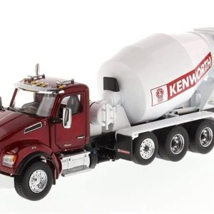 1/50 Kenworth T880 SBFA 3 akslı Çimento Mikseri Kırmızı Diecast, Diecast Masters 71062