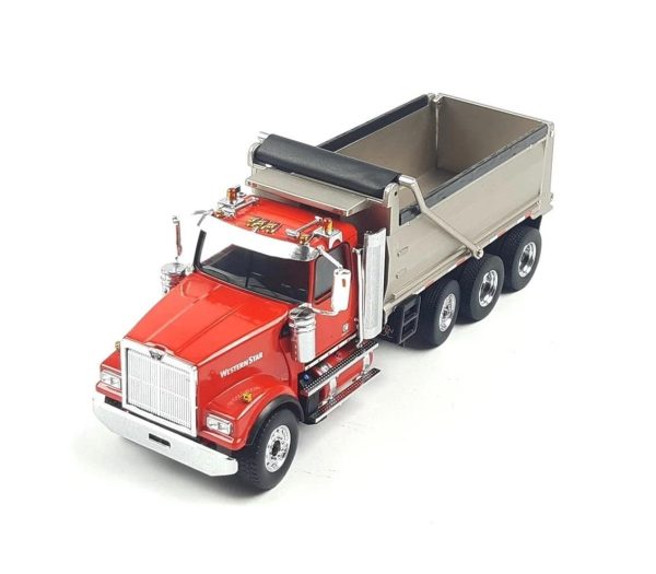 1/50 Western Star 4900 SF Damperli Kamyon Kırmızı Diecast, Diecast Masters 71067