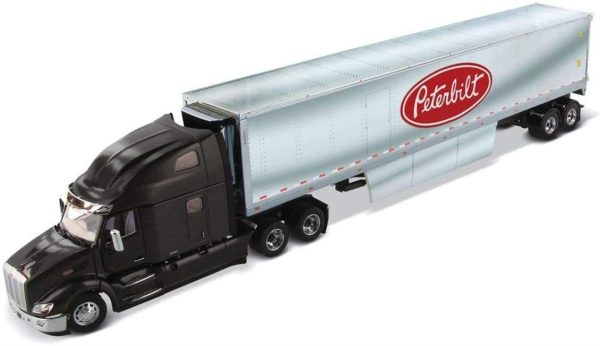 1/50 Peterbilt 579 UltraLoft Kabinli Çekici ve Soğutuculu Dorse Siyah Sergilemeye Hazır Metal Mo, Diecast Masters 71071