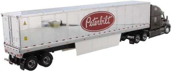 1/50 Peterbilt 579 UltraLoft Kabinli Çekici ve Soğutuculu Dorse Siyah Sergilemeye Hazır Metal Mo, Diecast Masters 71071 - Görsel 4