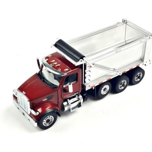 1/50 Peterbilt 567 SF OX Stampede Damperli Kamyon Metalik Kırmızı Diecast, Diecast Masters 71077