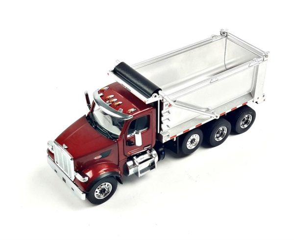 1/50 Peterbilt 567 SF OX Stampede Damperli Kamyon Metalik Kırmızı Diecast, Diecast Masters 71077
