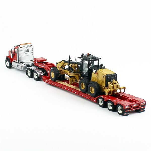 1/50 International HX520 Kırmızı Çekici + XL 120 Dorse ve Cat 12M3 Grayder Sergilemeye Hazır Meta, Diecast Masters 85598 - Görsel 3