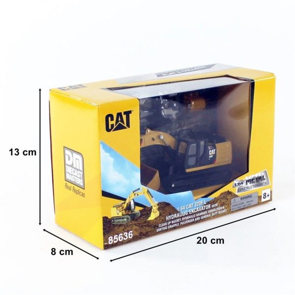 1/64 Cat 320F L Ekskavatör 4 Farklı Ataşmanlı Diecast İş Makinası, Diecast Masters 85636 - Görsel 5