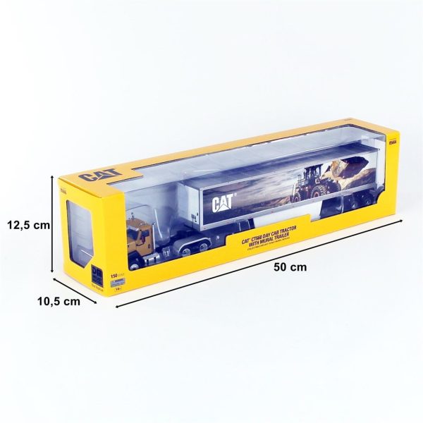 1/50 Cat CT660 Çekici ve Kapalı Dorse Diecast, Diecast Masters 85666 - Görsel 5