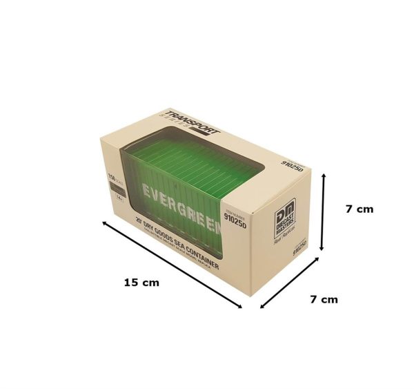 1/50 20 lik Kuru Yük Konteyneri Yeşil ( EverGreen Logolu ) Sergilemeye Hazır Plastik Model, Diecast Masters 91025D - Görsel 5