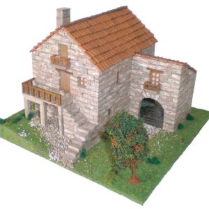 Galiçya Tipik Kırsal Evi 15x15x13 Cm. Taş Maketi, Domenech 3510
