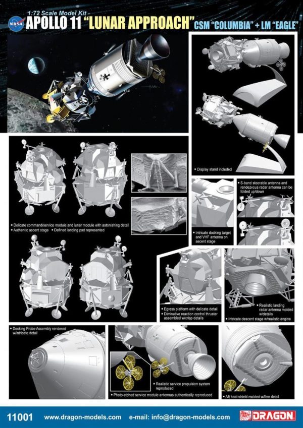 1/72 Apollo 11 Uzay Aracı Maketi ''Lunar Approach'', Dragon 11001 - Görsel 4