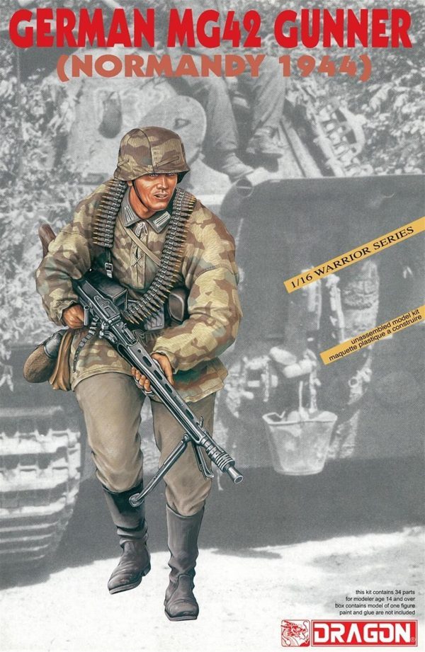1/16 Alman MG42 Silahlı (Normandy 1944) Asker Figür Maketi, Dragon 1611