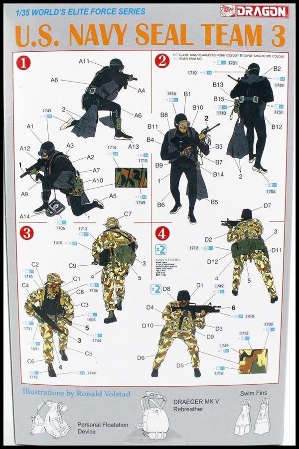 1/35 Amerikan Donanması Vietnam Seal Ekibi-3 Maketi, Dragon 3025 - Görsel 3