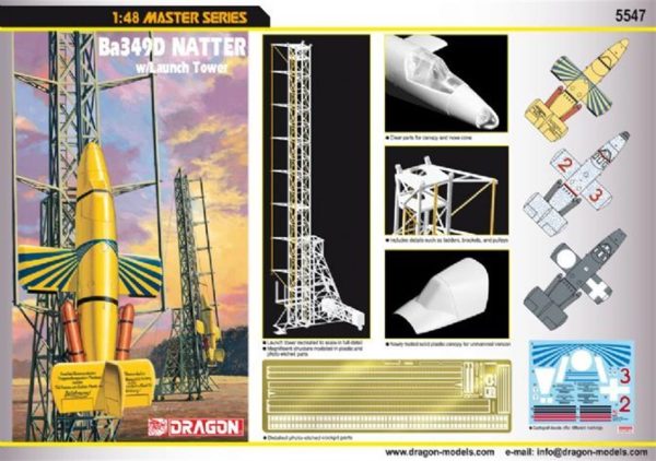 1/48 Bachem Ba 349D Önleme Uçağı (w/Launch Tower) Maketi, Dragon 5547