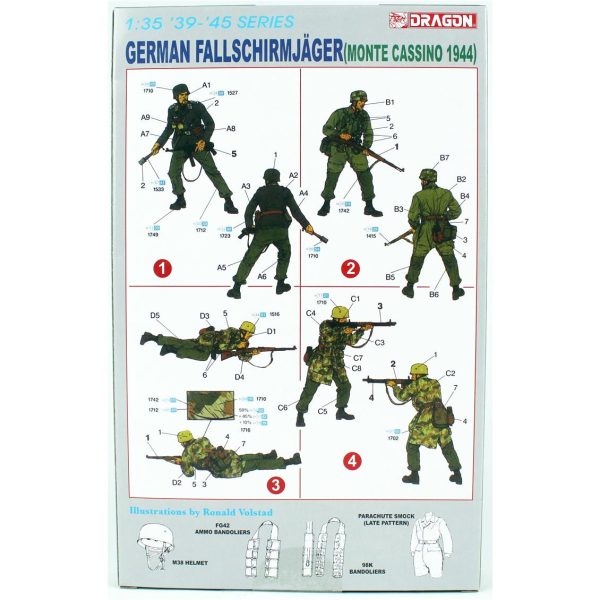 1/35 Alman Paraşütcüler (Monte Cassıno 1944) Figür Maketi, Dragon 6005 - Görsel 2