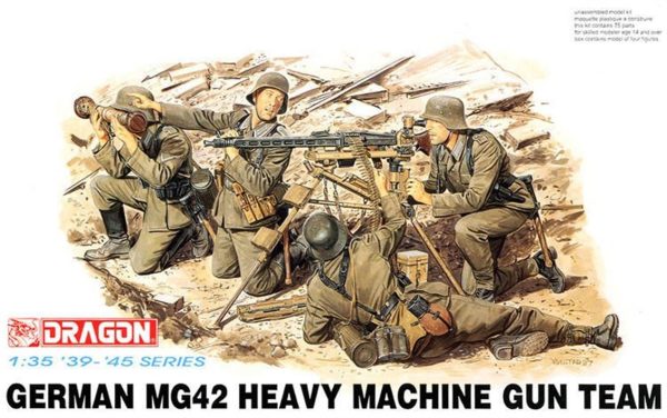 1/35 Alman MG42 Ağır Makineli Tüfek Takımı Asker Figür Maketi, Dragon 6064