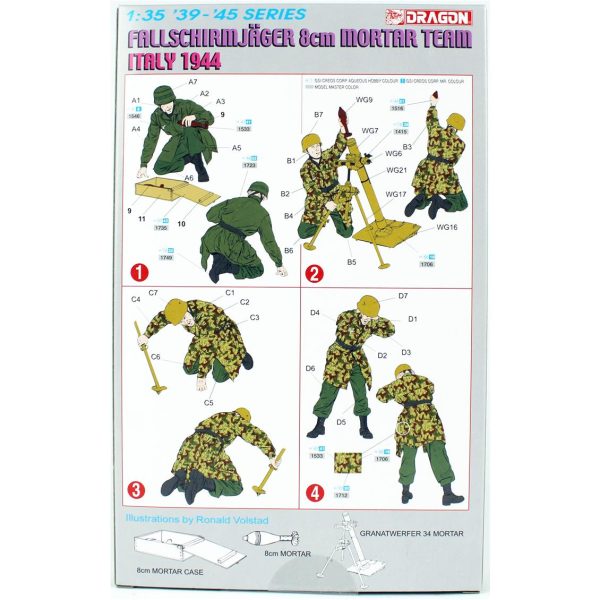 1/35 Alman Paraşütcüler (8cm Mortar Team) Figür Maketi, Dragon 6215 - Görsel 2