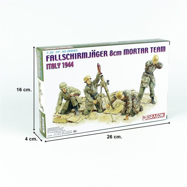 1/35 Alman Paraşütcüler (8cm Mortar Team) Figür Maketi, Dragon 6215 - Görsel 4