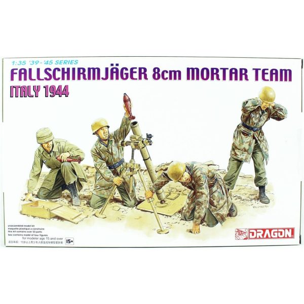 1/35 Alman Paraşütcüler (8cm Mortar Team) Figür Maketi, Dragon 6215