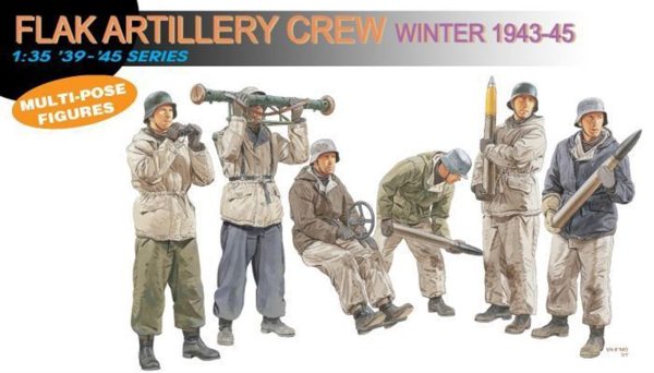 1/35 Flak Topçu Mürettebatı (Kış 1943-45) Asker Figür Maketi, Dragon 6275