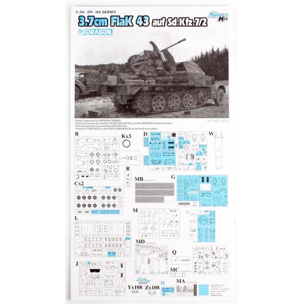 1/35 Sd.Kfz.7 w/3.7cm FlaK 43 Uçaksavar Kamyonu Maketi, Dragon 6553 - Görsel 2