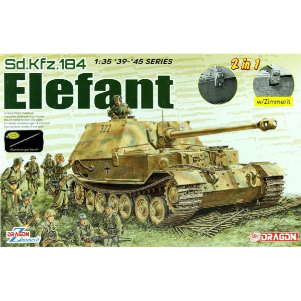 1/35 Sd.Kfz.184 Elefant Tank Maketi w/Zimmerit, Dragon 6871