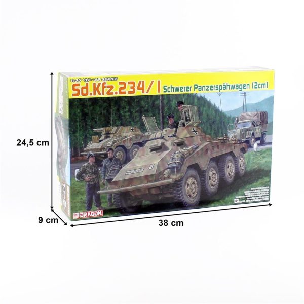 1/35 Sd.Kfz.234/1 Ağır Zırhlı Araç Maketi, Dragon 6879 - Görsel 4