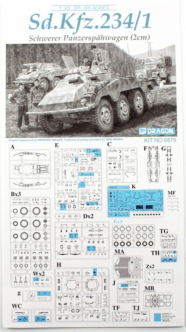 1/35 Sd.Kfz.234/1 Ağır Zırhlı Araç Maketi, Dragon 6879 - Görsel 3