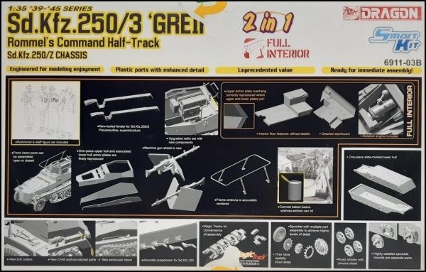 1/35 Sd.Kfz.250/3 (Greif- Rommel's Command) Yarı Paletli Personel Taşıyıcı Maketi, Dragon 6911 - Görsel 2