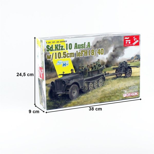1/35 Sd.Kfz. 10 Ausf. A w/le.FH.18/40 Yarı Paletli personel taşıyıcı ve Top Arabası Maketi, Dragon 6939 - Görsel 4