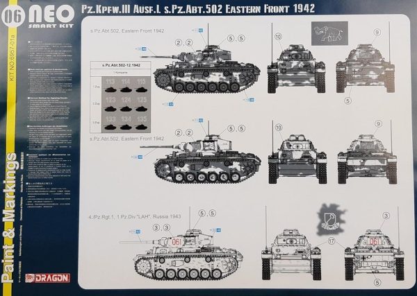 1/35 Pz.Kpfw.III Ausf..l 502. Alay (Leningrad 1942/43) Tankı Maketi, Dragon 6957 - Görsel 2