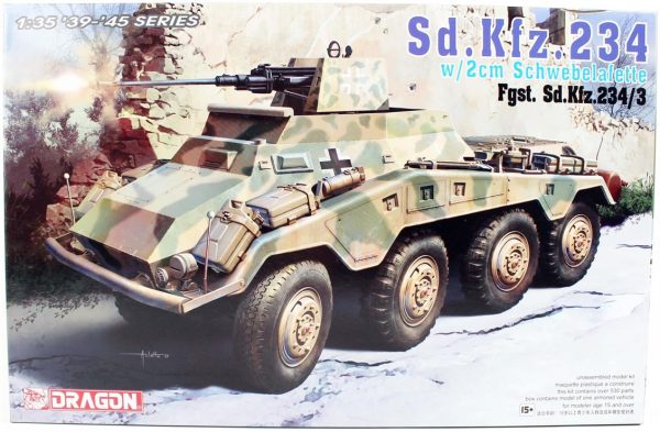 1/35 Sd.Kfz. 234/3 w/2cm Amfibik Hafif Zırhlı ve 2 cm. Topu Maketi, Dragon 6969