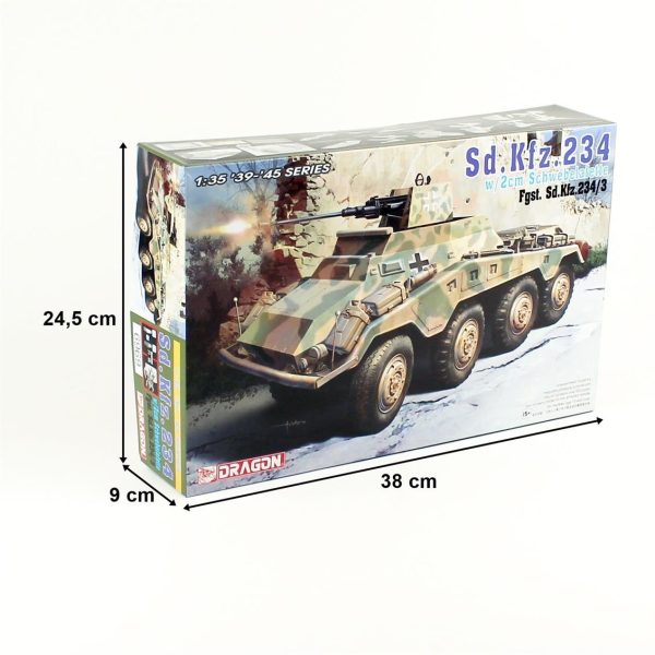 1/35 Sd.Kfz. 234/3 w/2cm Amfibik Hafif Zırhlı ve 2 cm. Topu Maketi, Dragon 6969 - Görsel 4