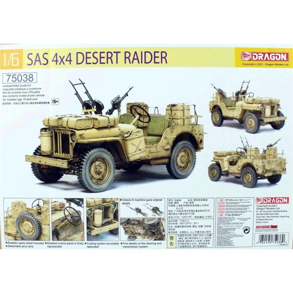 1/6 SAS 4x4 Desert Raider Jeep Maketi, Dragon 75038