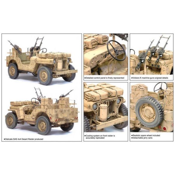 1/6 SAS 4x4 Desert Raider Jeep Maketi, Dragon 75038 - Görsel 3