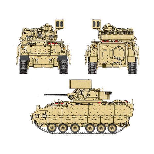 1/72 M6 Bradley Linebacker Uçak Savar Tankı Maketi, Dragon 7624 - Görsel 3