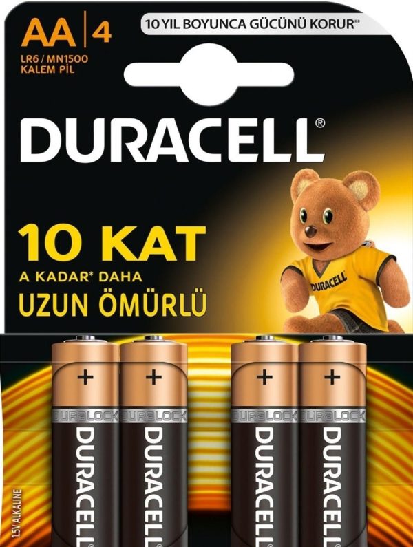 Duracell 7694 Lr06 Mn1500 Alkaline Kalem Pil, Aa -4 Adet