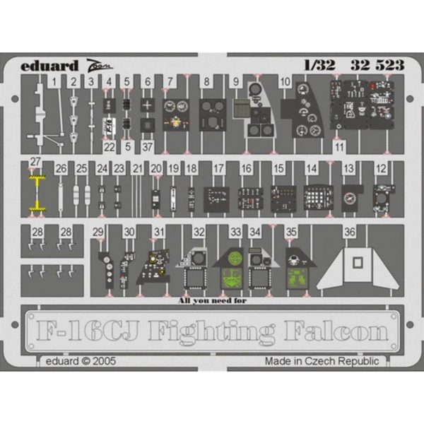 1/32 F-16Cj İnterior For Tamıya Maket, Eduard 32523