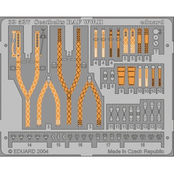 1/32 Seatbelts Raf WWII Maket Detay S, Eduard 32527