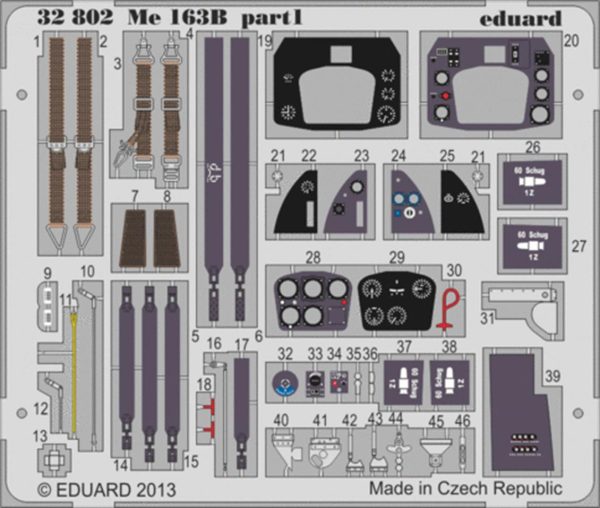 1/32 Me 163B S.A. For Meng Maket Deta, Eduard 32802